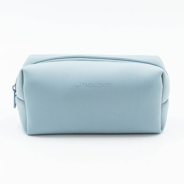 Silky Neoprene Cosmetic Travel Case | Blue