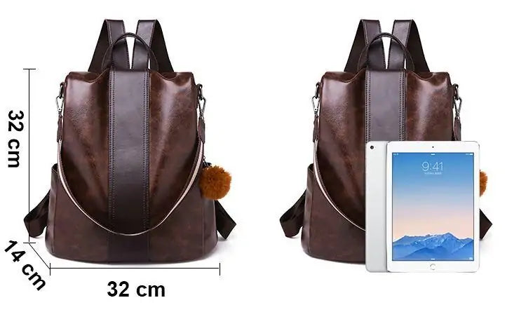 Multi Function 3 Way Leather Backpack Petite