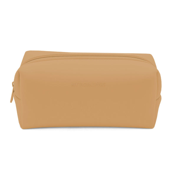 Silky Neoprene Cosmetic Travel Case | Beige