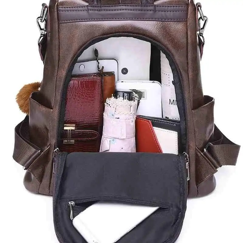 Multi Function 3 Way Leather Backpack Petite