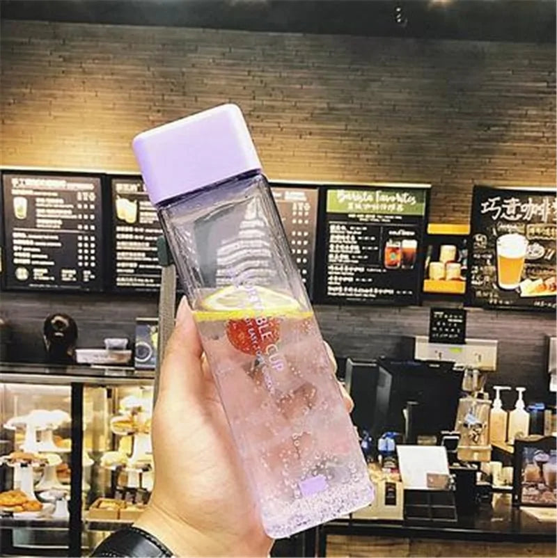 Square Frosted Water Bottle: Portable / Leak-proof