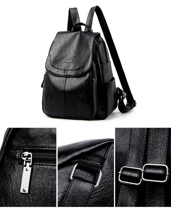 Women's Vintage Leather Backpack