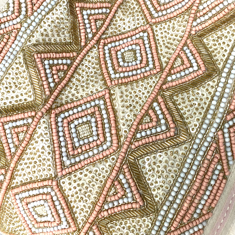 Sustainably Made + Hand Beaded |Rose Gold Tote Bag (India)